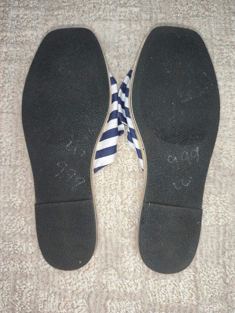 Kate Spade New York Caliana Stripe Slide Sandals Blue White Bow Mule Shoes Sz7,5